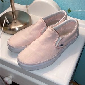 Women’s light pink slip-on vans